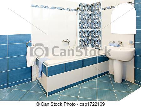 Blaues badezimmer