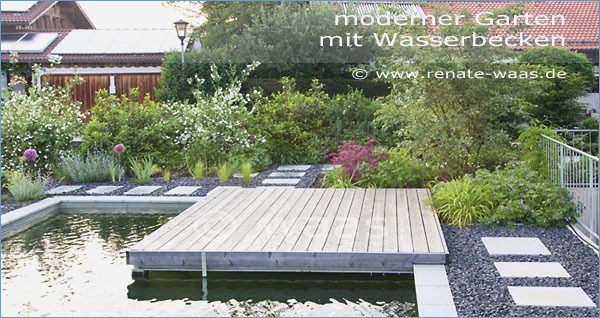 Gartengestaltung modern mit wasser