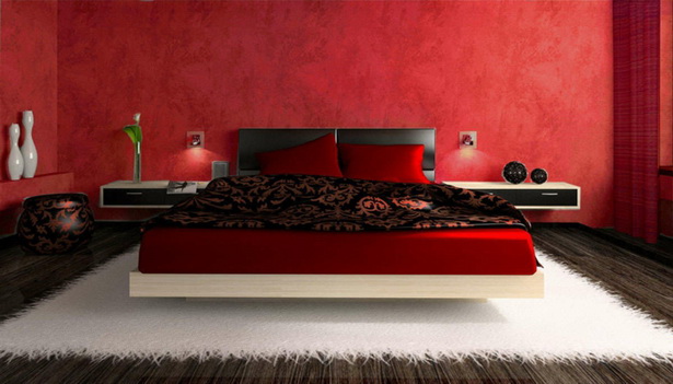 Schlafzimmer ideen rot
