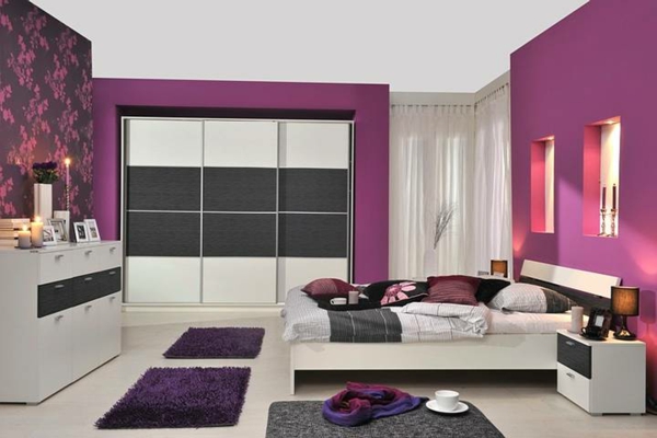 Schlafzimmer in lila gestalten