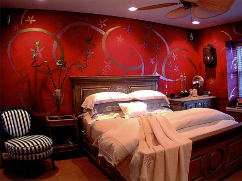 Schlafzimmer rot