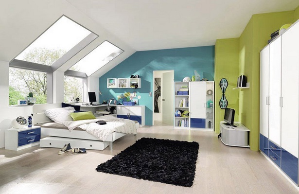 Jugendzimmer blau weiß