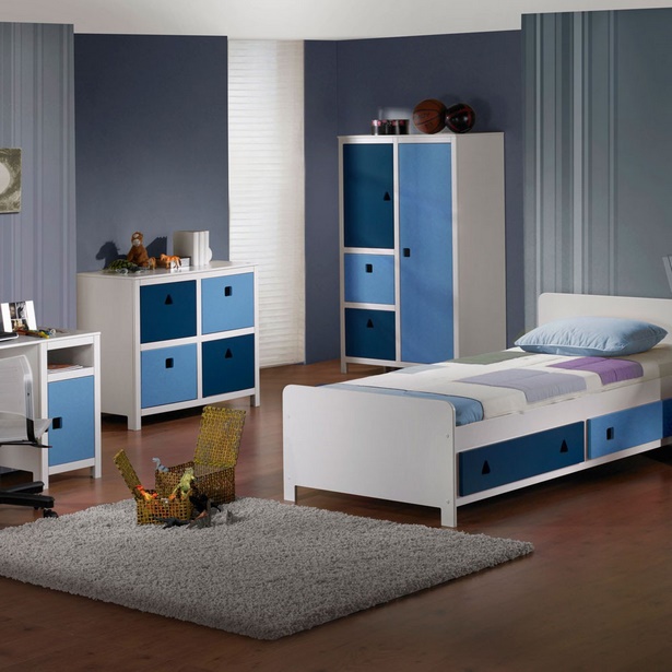 Jugendzimmer blau weiß