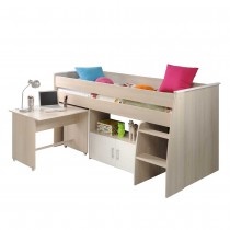 Kinderbett mit schreibtisch und kleiderschrank