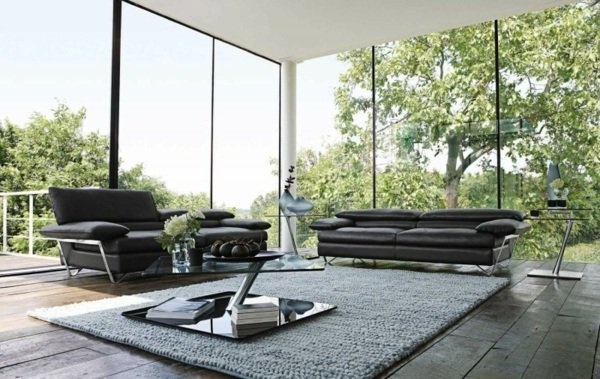 Wohnzimmer schwarze couch