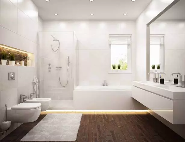 Badezimmer mit dusche und wanne