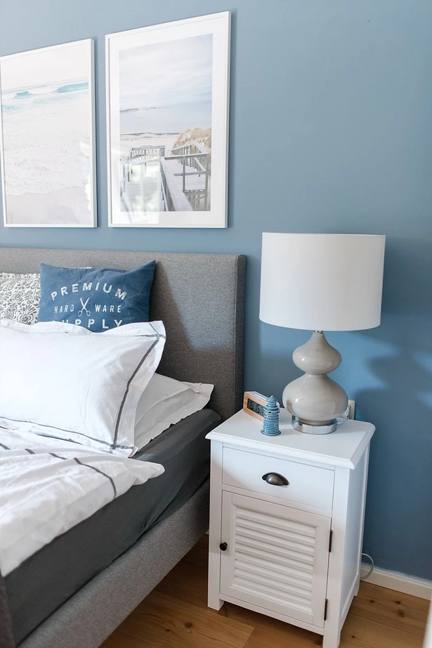 Blaue schlafzimmer wand