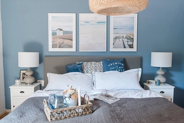 Blaue schlafzimmer wand