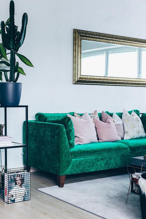 Grünes sofa welche wandfarbe