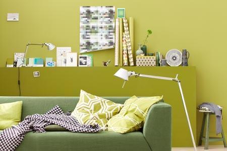 Grünes sofa welche wandfarbe