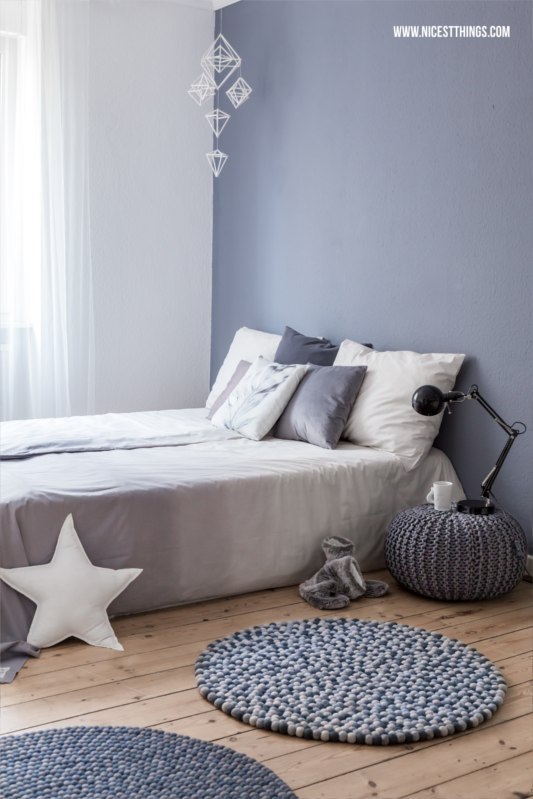 Schlafzimmer blau grau