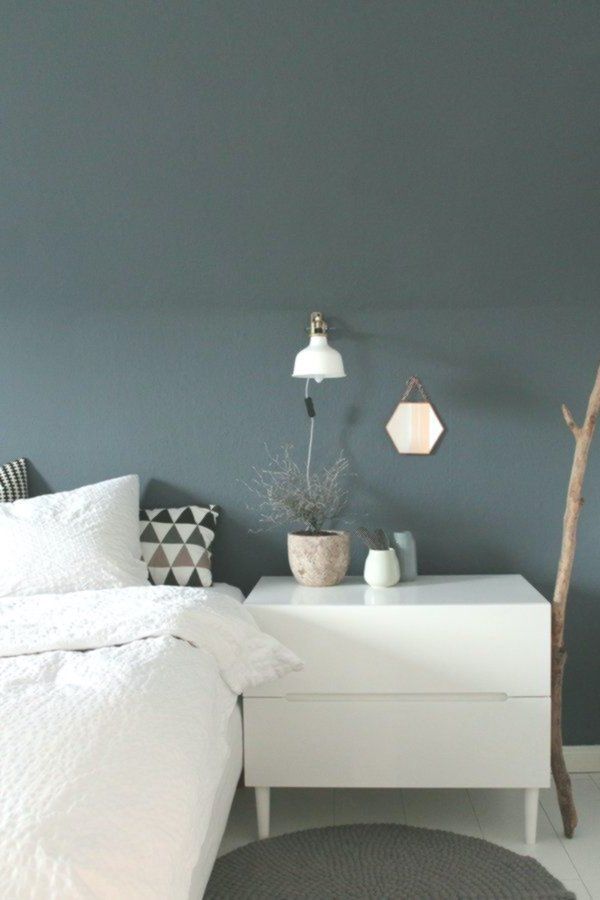 Schlafzimmer blau grau