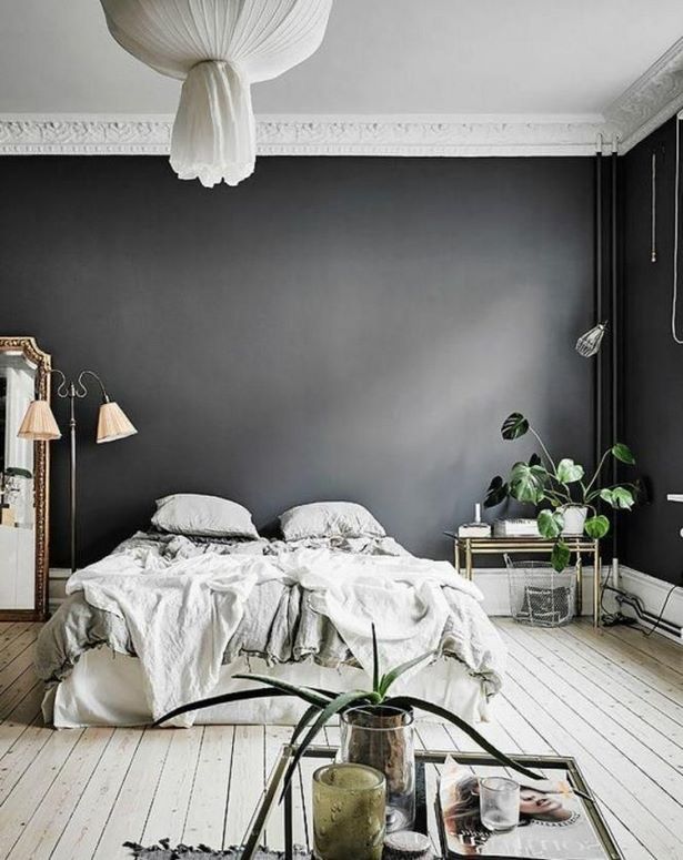 Schlafzimmer graue wand