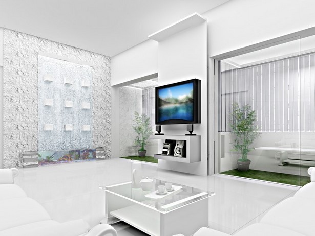 Zimmer mit weißen möbeln