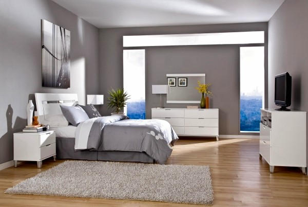 Modernes schlafzimmer weiß