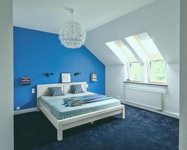 Schlafzimmer blau weiß