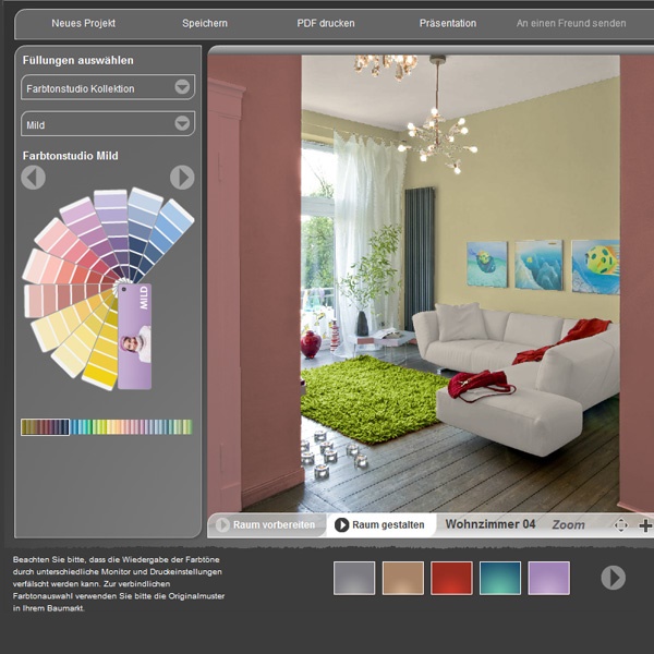 Raumgestaltung wohnzimmer farbe