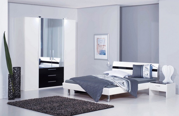 Schlafzimmer weiß schwarz