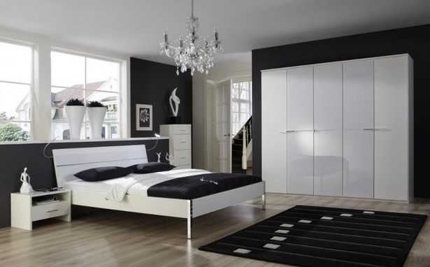 Schlafzimmer weiß schwarz