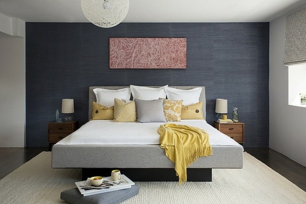 Wandgestaltung schlafzimmer mit farbe