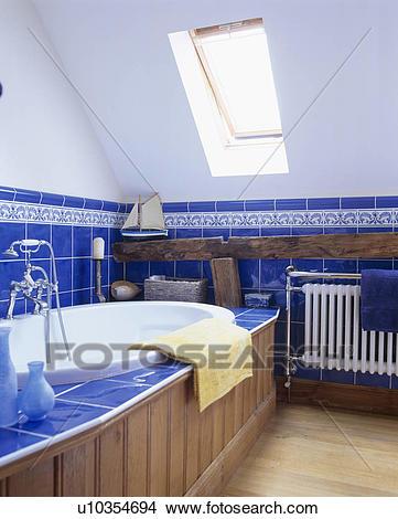 Badezimmer blau weiß